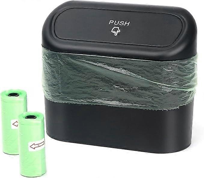 (Black)Small Car Trash Can, Car Trash Can with Lid, Waterproof Car Trash Can, Portable Hanging Car S