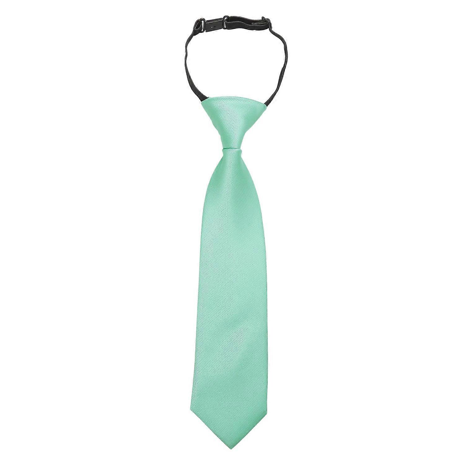 Mint Green Plain Twill Elasticated Tie For Boys