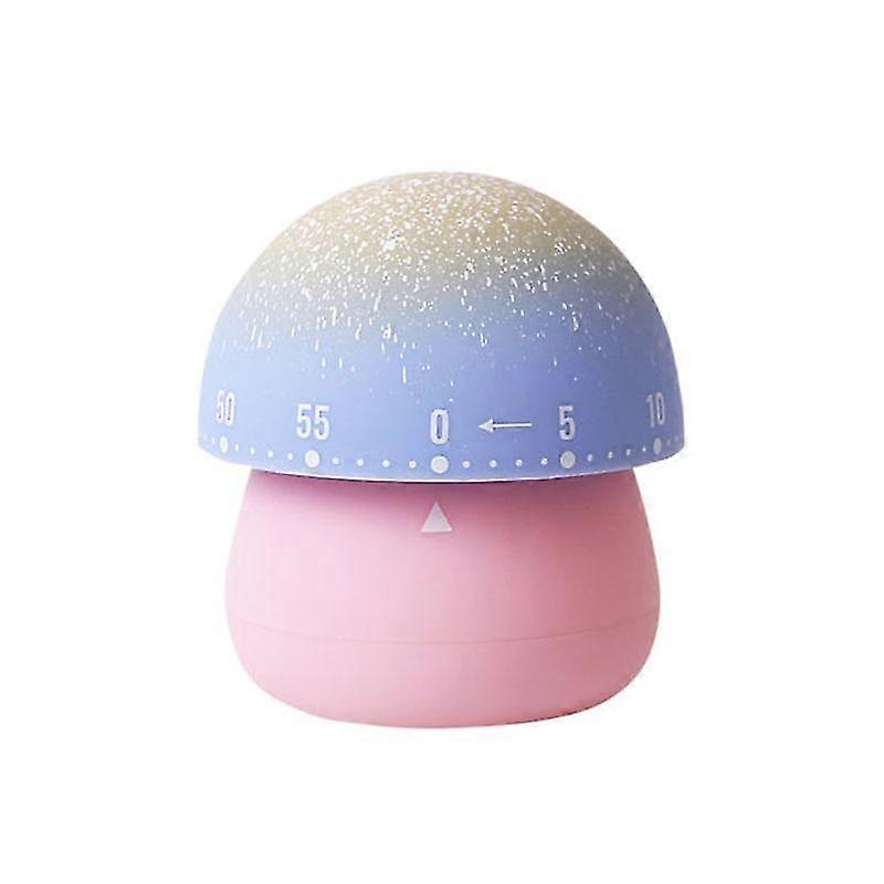 Pink Cartoon Mushroom Mechanical Timer for Learning Self-Discipline, Kitchen Timer