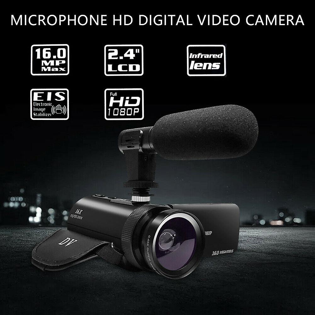 Video camera camcorder with microphone videosky fhd 1080p 16mp vlogging