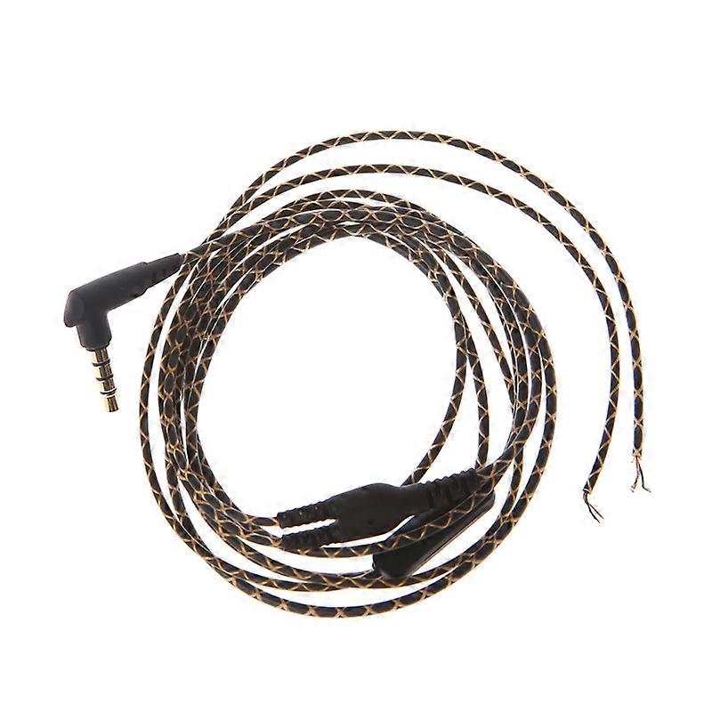 3.5mm Bended Earphone Maintenance Wire DIY Headphone Replacement Cord With Mic