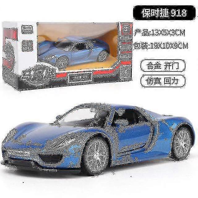 Porsche 918 1/36 Diecast Pull Back Cars(blue)