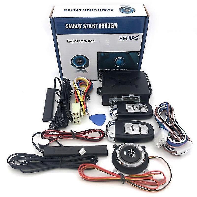 universal auto start stop keyless entry system engine start alarm system push one-button start system remote car accessories