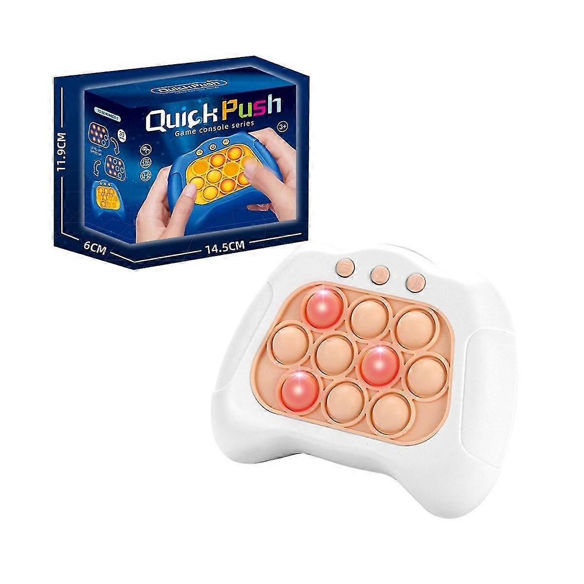 Electronic Game Light Push Bubble Poplight Fidget Game Speed Quick Push Up Bubble Stress Toy White