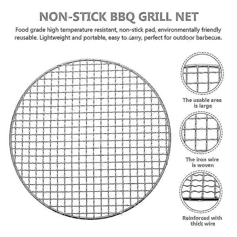 Non-stick Bbq Grilling Mat Practical Round Barbecue Net Barbecue Supply