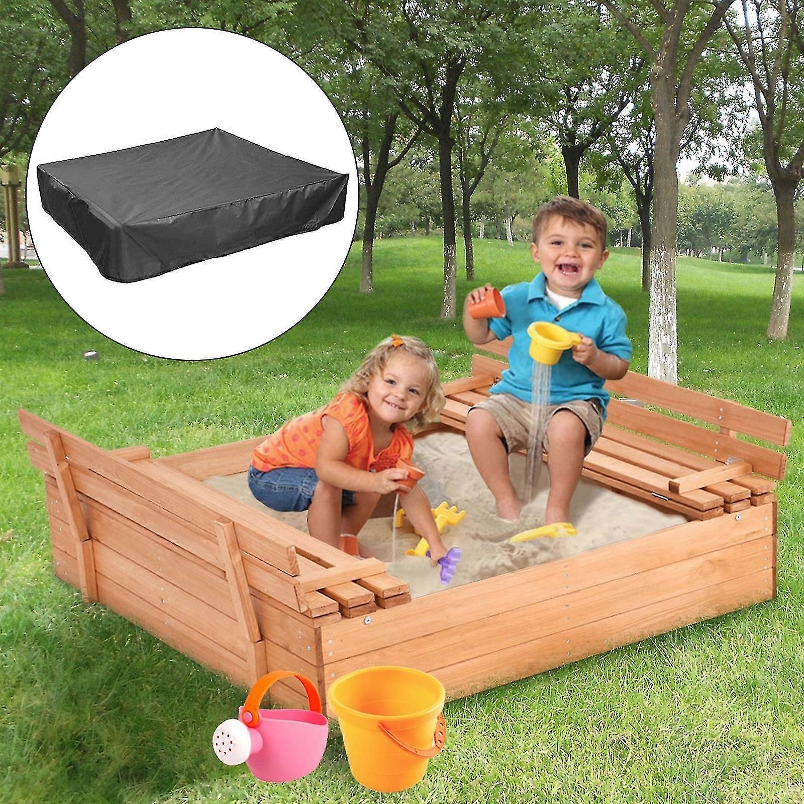 Auvent carré imperméable pour bac à sable : protège le bac à sable et les jouets de la poussière et de la pluie
