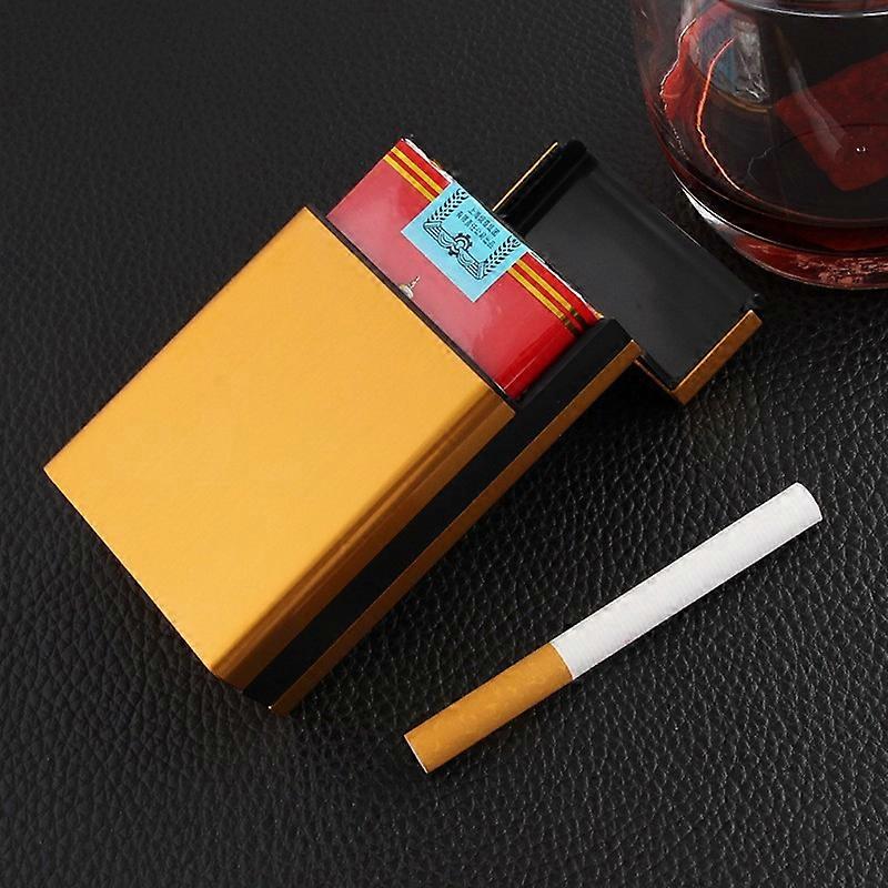 laifu cigarette case Laifu Aluminum Alloy Cigarette Case 20 Pcs Full Soft Pack Into Men's  Creative Portable Drop-Down Automatic Bounce Cover Thick Cigarette Case