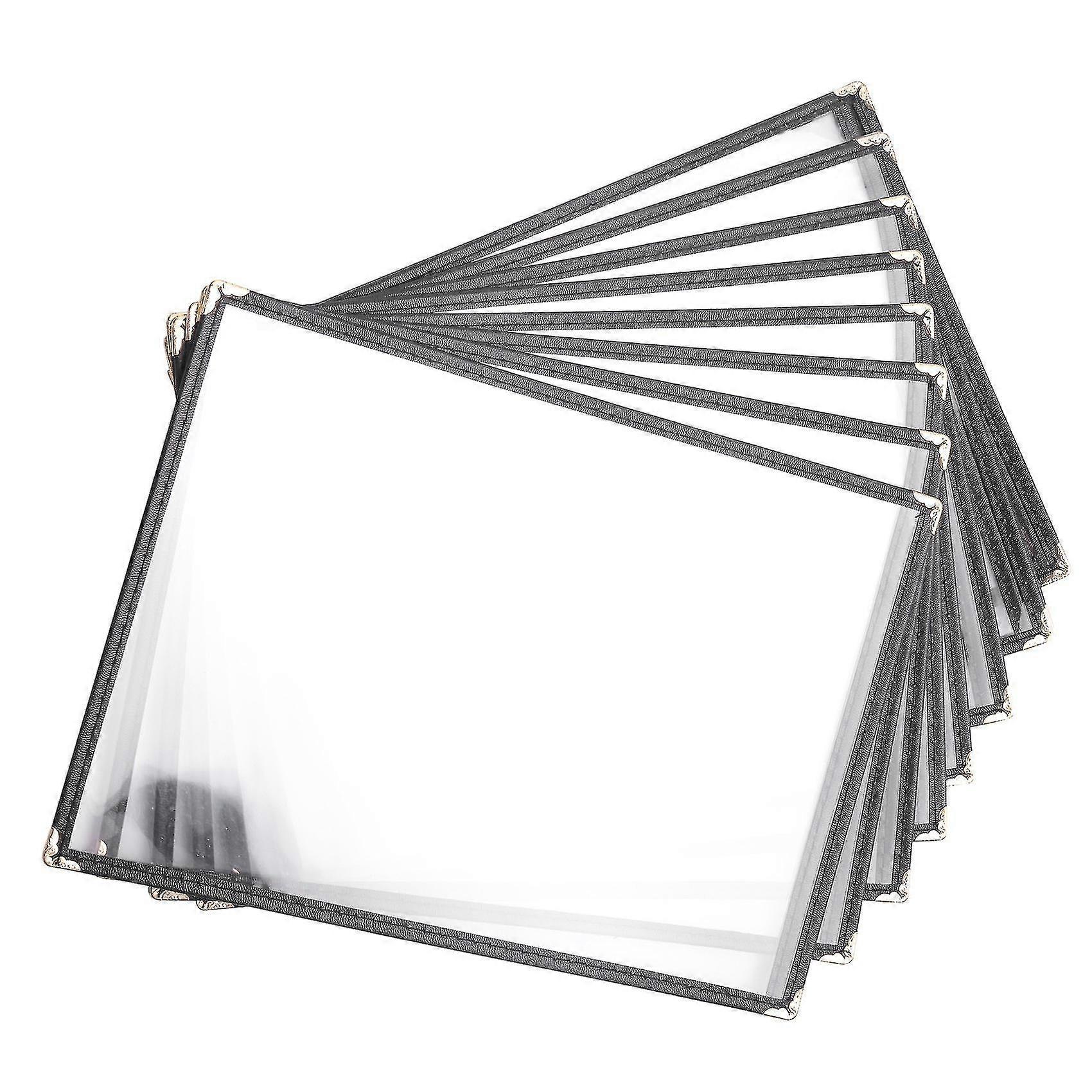 2024 10 Pack Of Menu Covers - Single Page, 2 View, Fits 8.5 X 11 Inch Paper - Restaurant Menu Covers