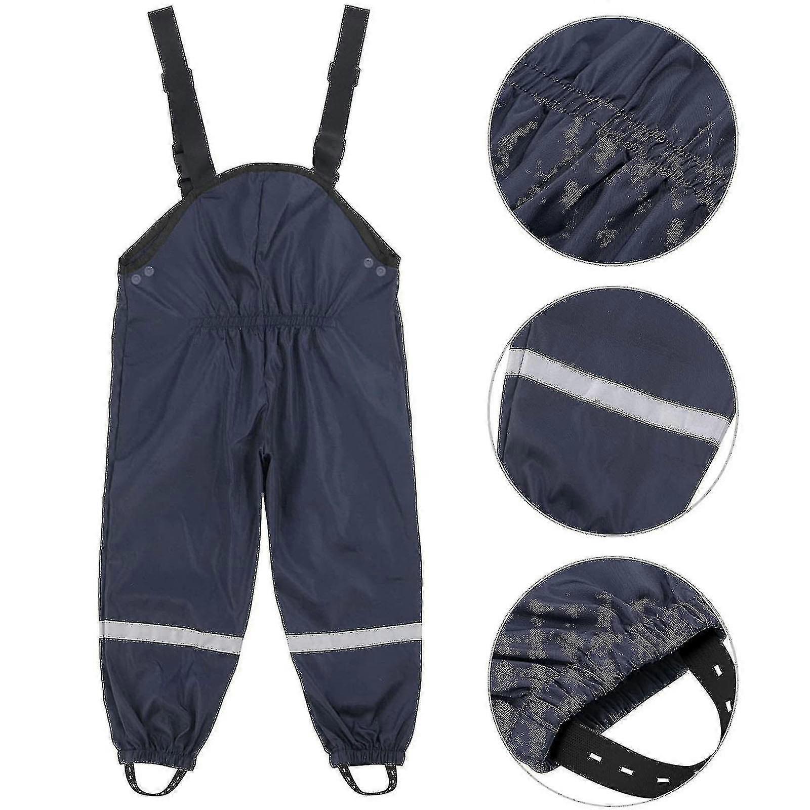 Unisex Children's Rain Dungarees Windproof And Waterproof Mud Trousers Tw