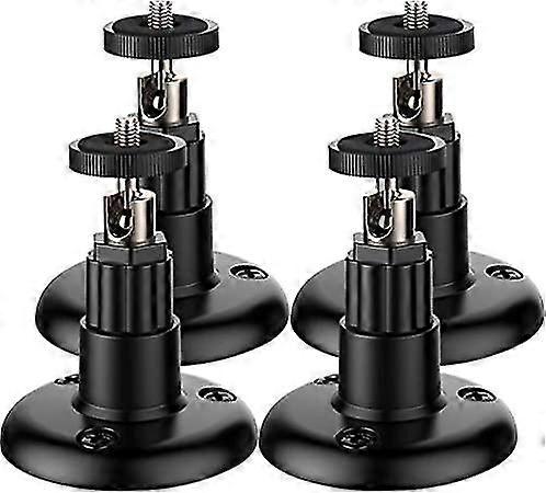 Adjustable Wall Mount For Smart Home Security Camera Systems (4 Piece Pack Black)