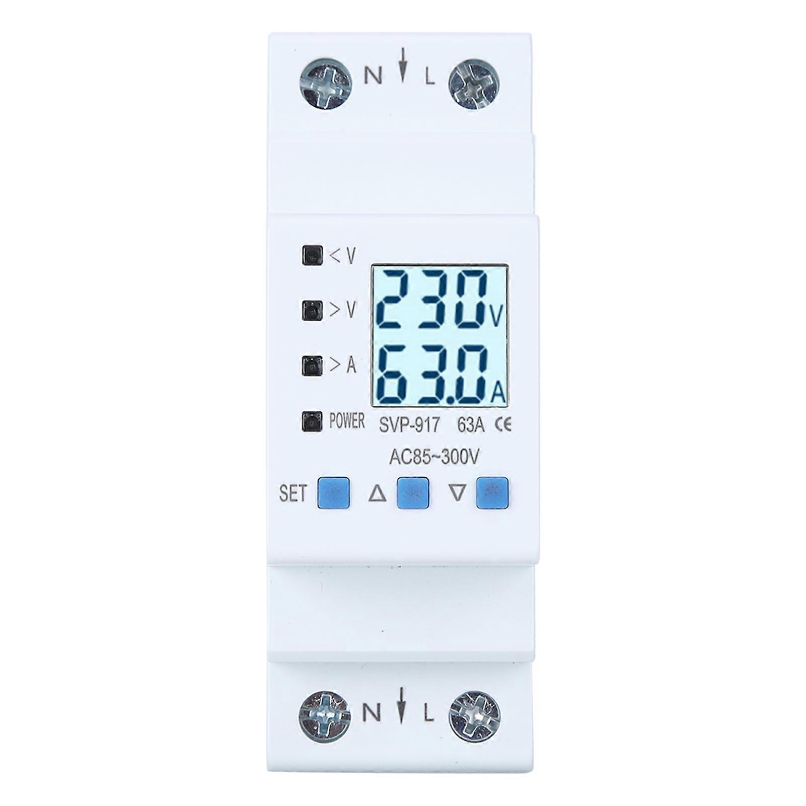 Voltage Protector Single Phase Auto Recovery Protective Device with Voltage Current Power Display(63A ) NO.8189
