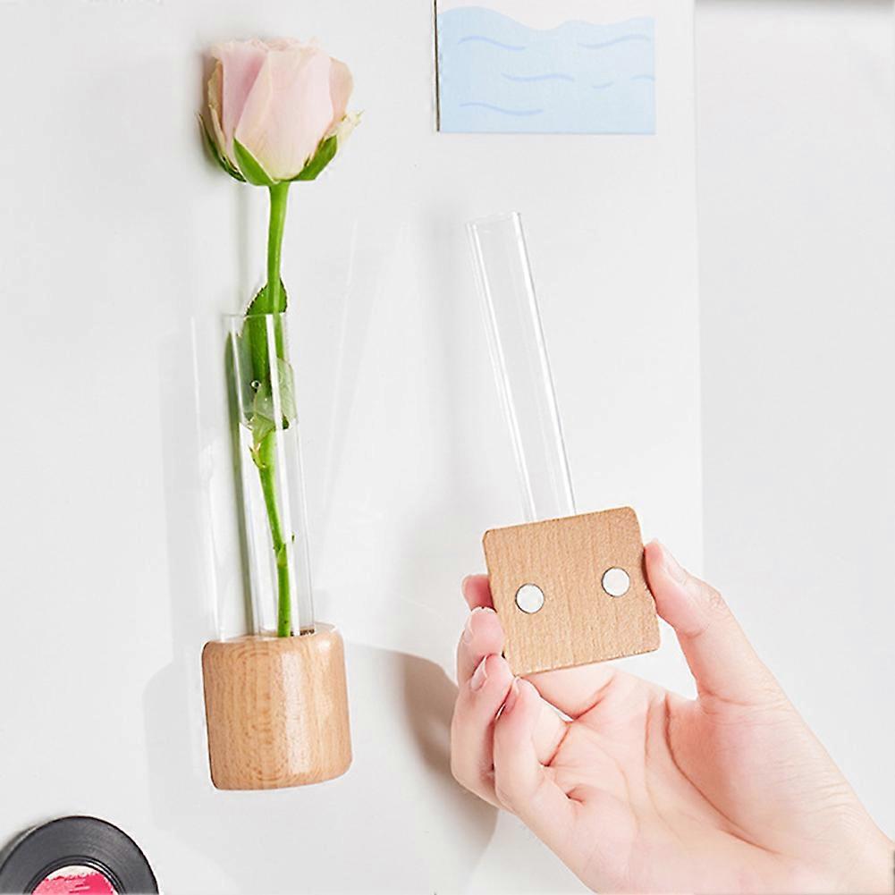 Mini Fridges Magnets Planter with Test Tube Shape Reusable Hanging Flower Container for Home Indoor