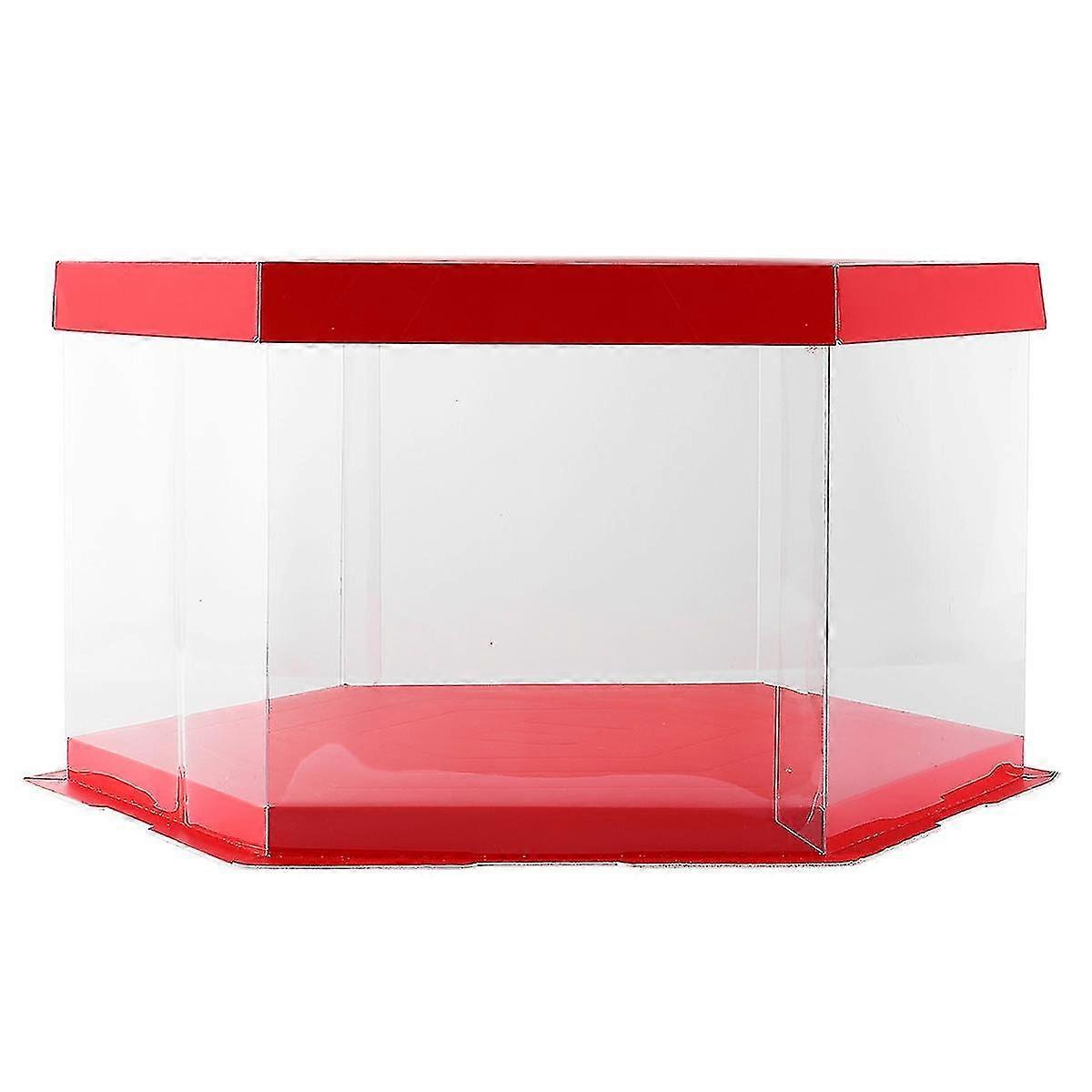 1 Pc Hexagon Prismatic Cake Box Transparent Gift Box Plastic Storage Container