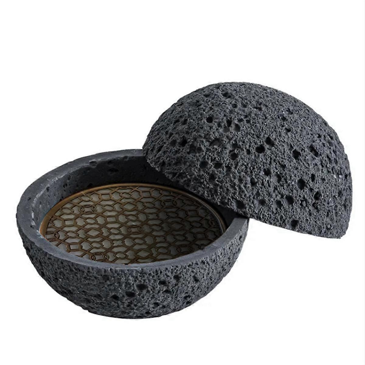 Pianeta Giapponese Pietra Vulcanica Piatto Artistico Pendolo Frutti di Mare Sushi Sashimi Piastra Ghiaccio Piastra Fumo,1 Nero