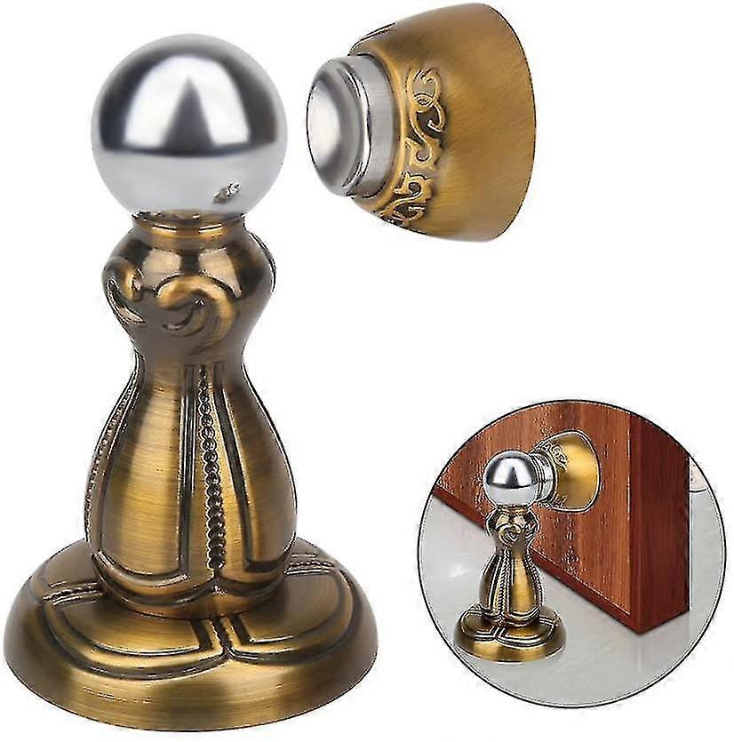 Solid Magnetic Doorstop Magnetic Floor Or Wall Mounted Brass Doorstops