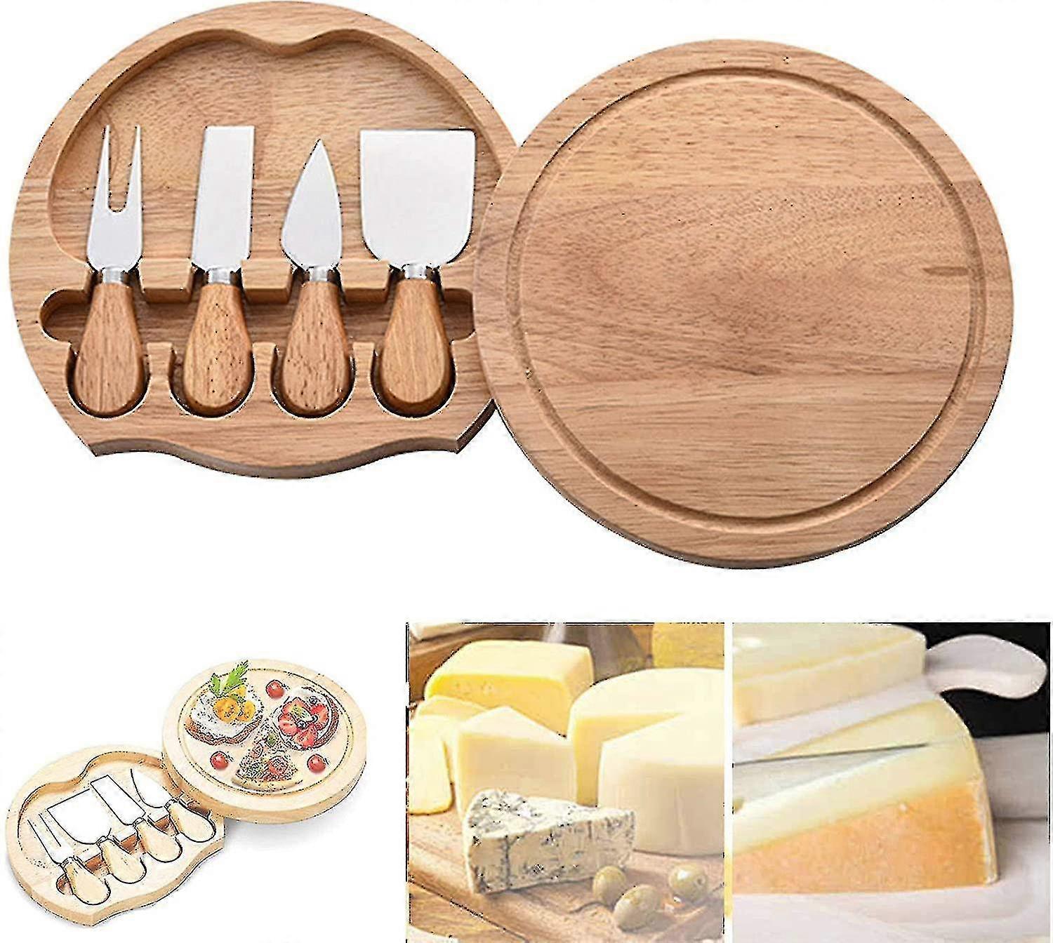 4pcs Stainless Steel Cheese Knife Set Include Cheese Fork, Cheese Spatula