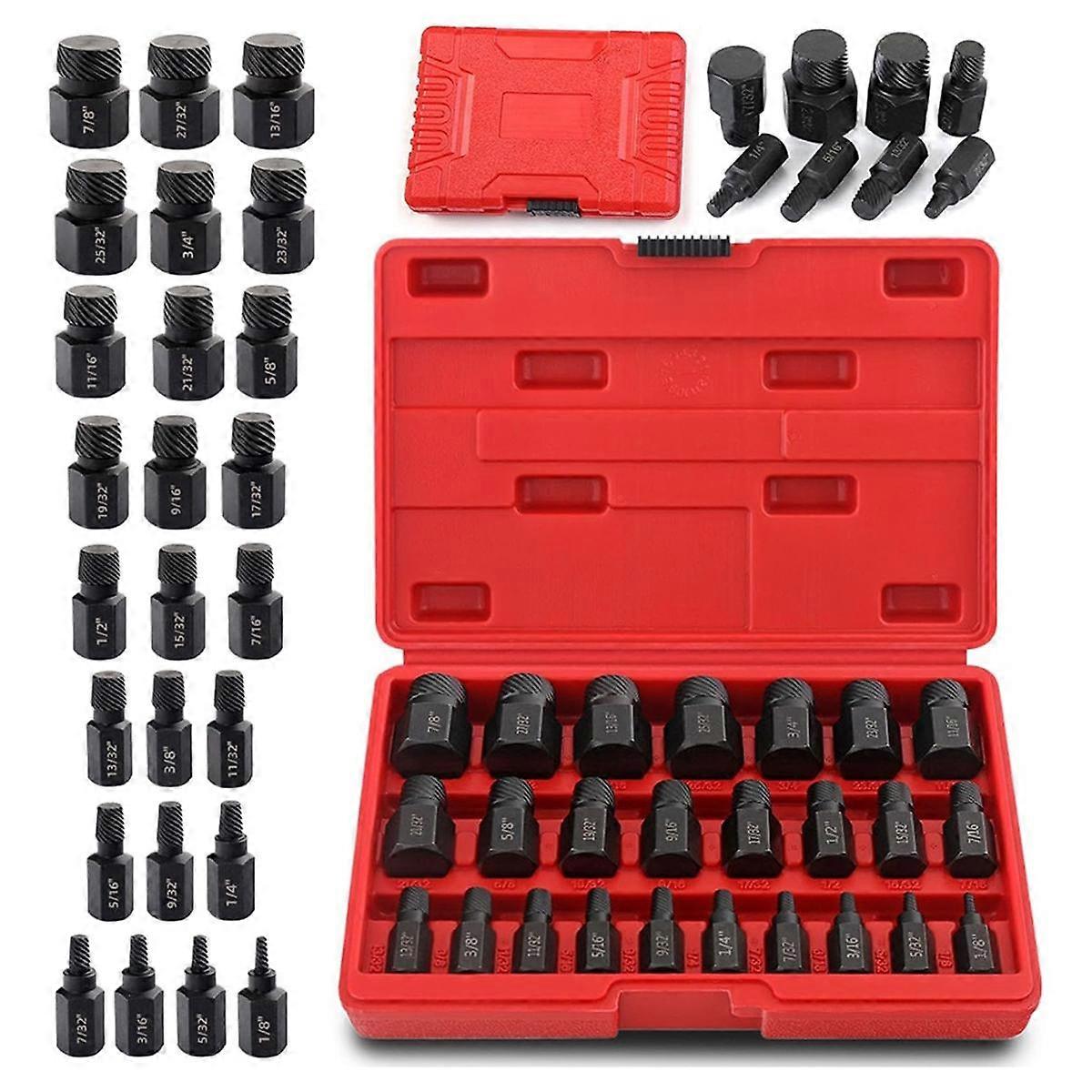 25 Pcs Broken Bolt Screw Cap Extractor,Damaged Bolt Extractor Set for Removing Broken Studs Bolts S