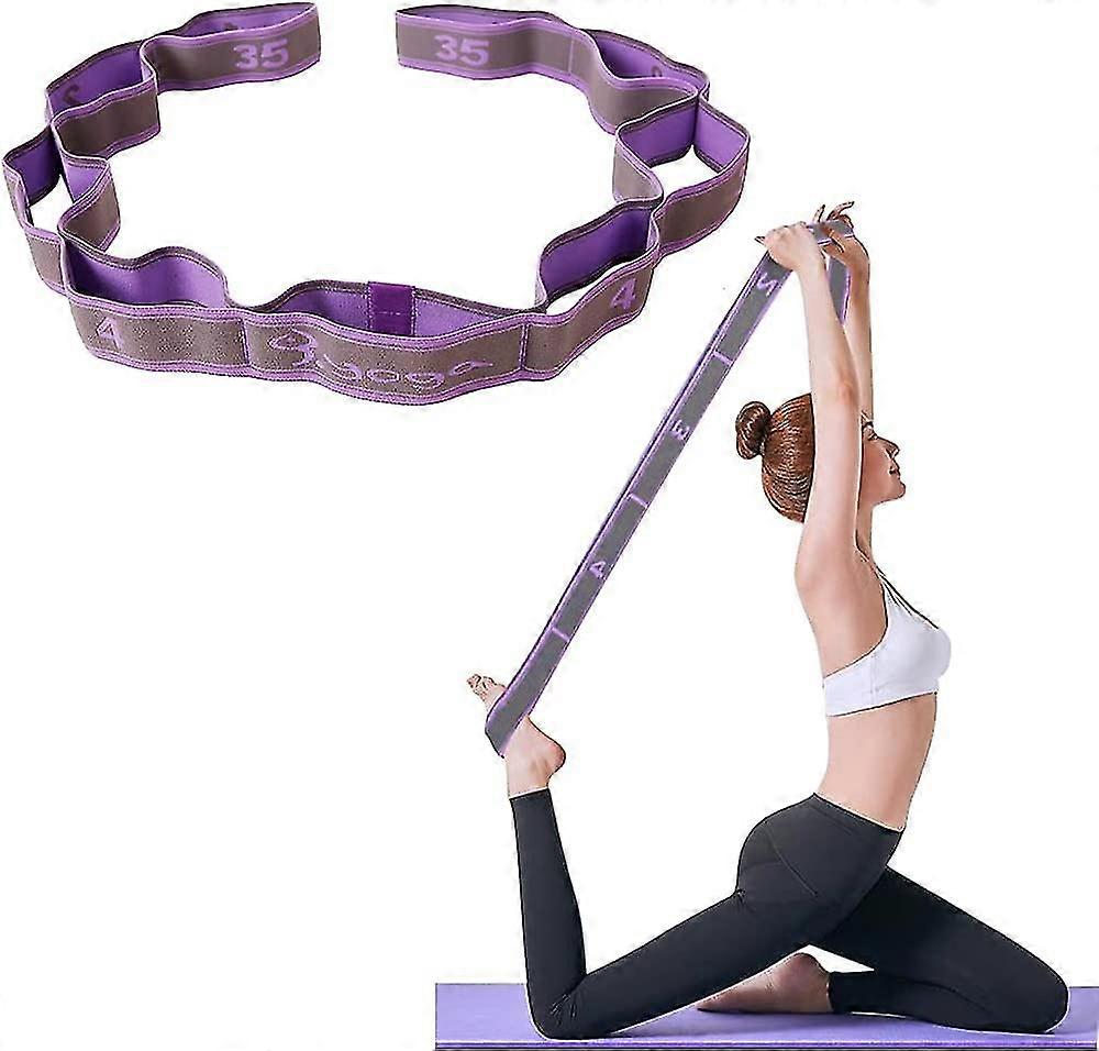 Yoga Stretching Band Yoga Stretch Strap/stretch Strap/exercise Band With 8 Loops/fitness Pilates Physiotherapy Stretch Strap/purple