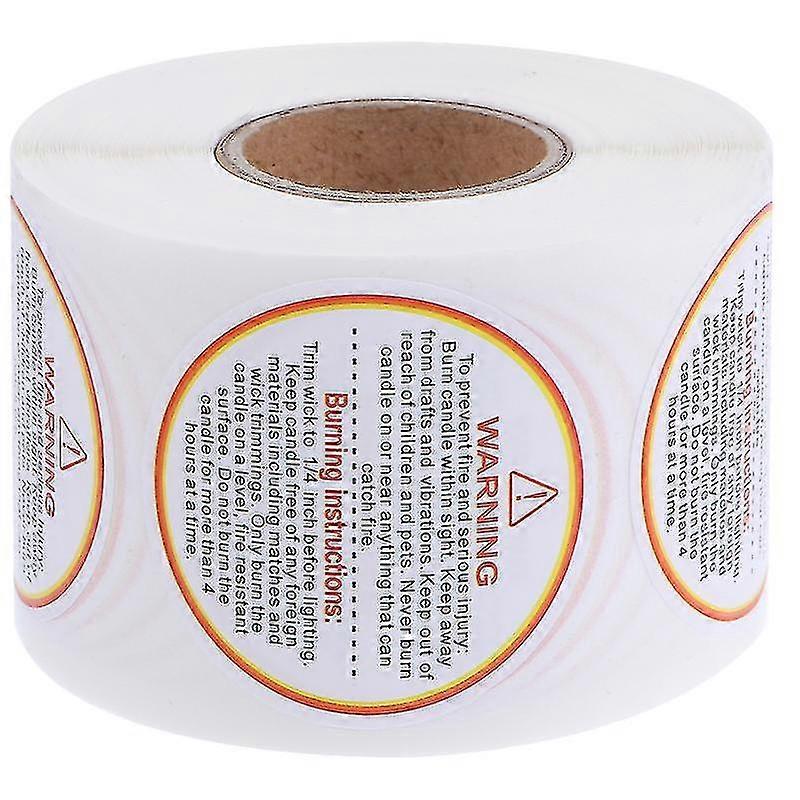 500pcs Candle Warning Sticker Label Removable Safety Decals For Candle Jar