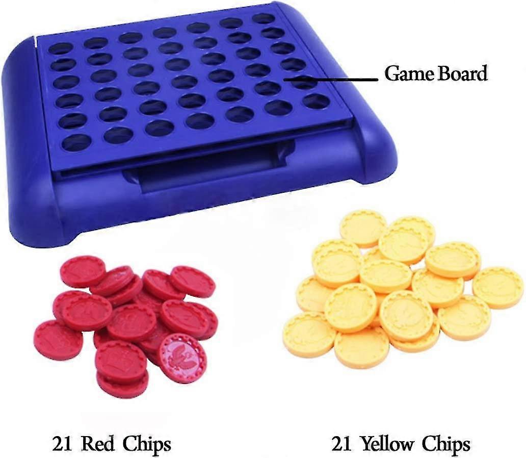 Tanch 4-in-a-row Board Games Foldable Line Up 4 Toys Compatible With Kids Blue