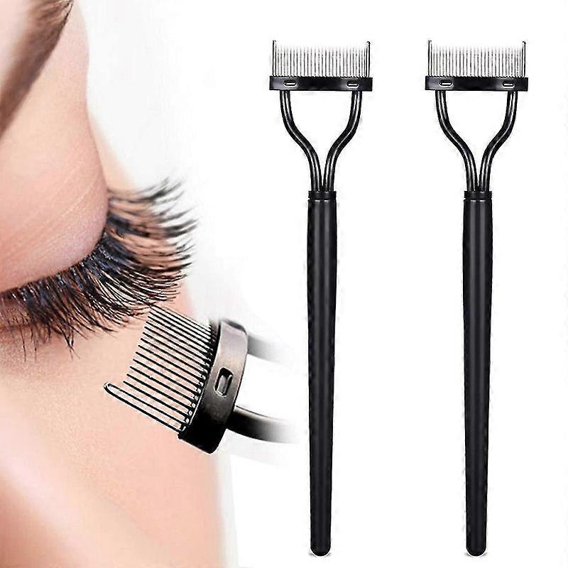 2 Pack Eyelash Comb Folding Metal Curler Mascara Separator