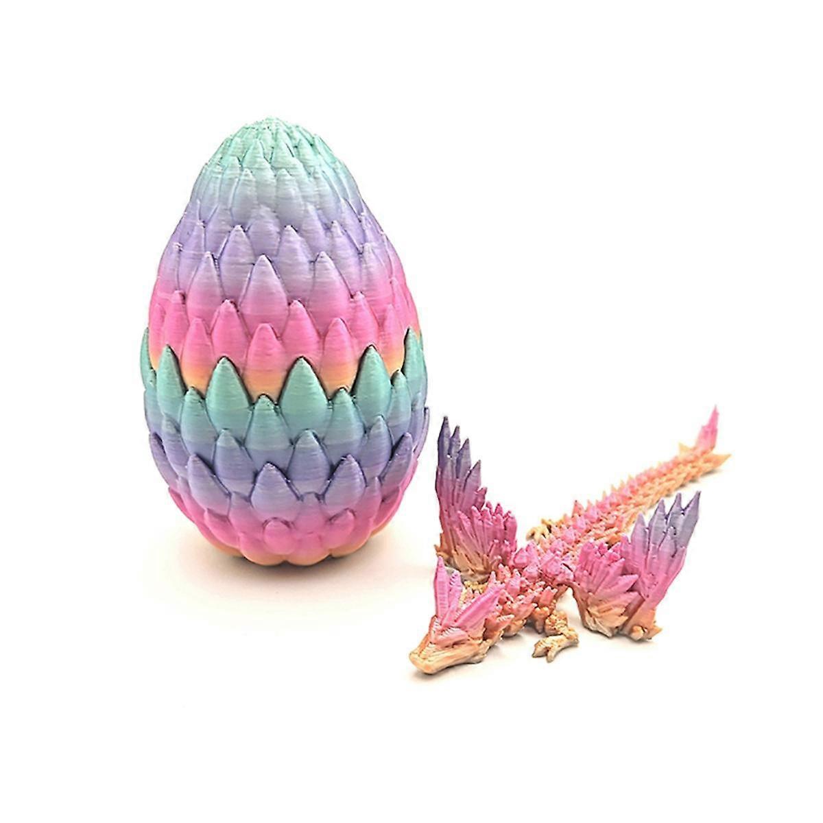 3D Printed Dragon Egg Dragon Eggs with Dragon Inside Crystal Dragon with Egg Full Articulated Flexi