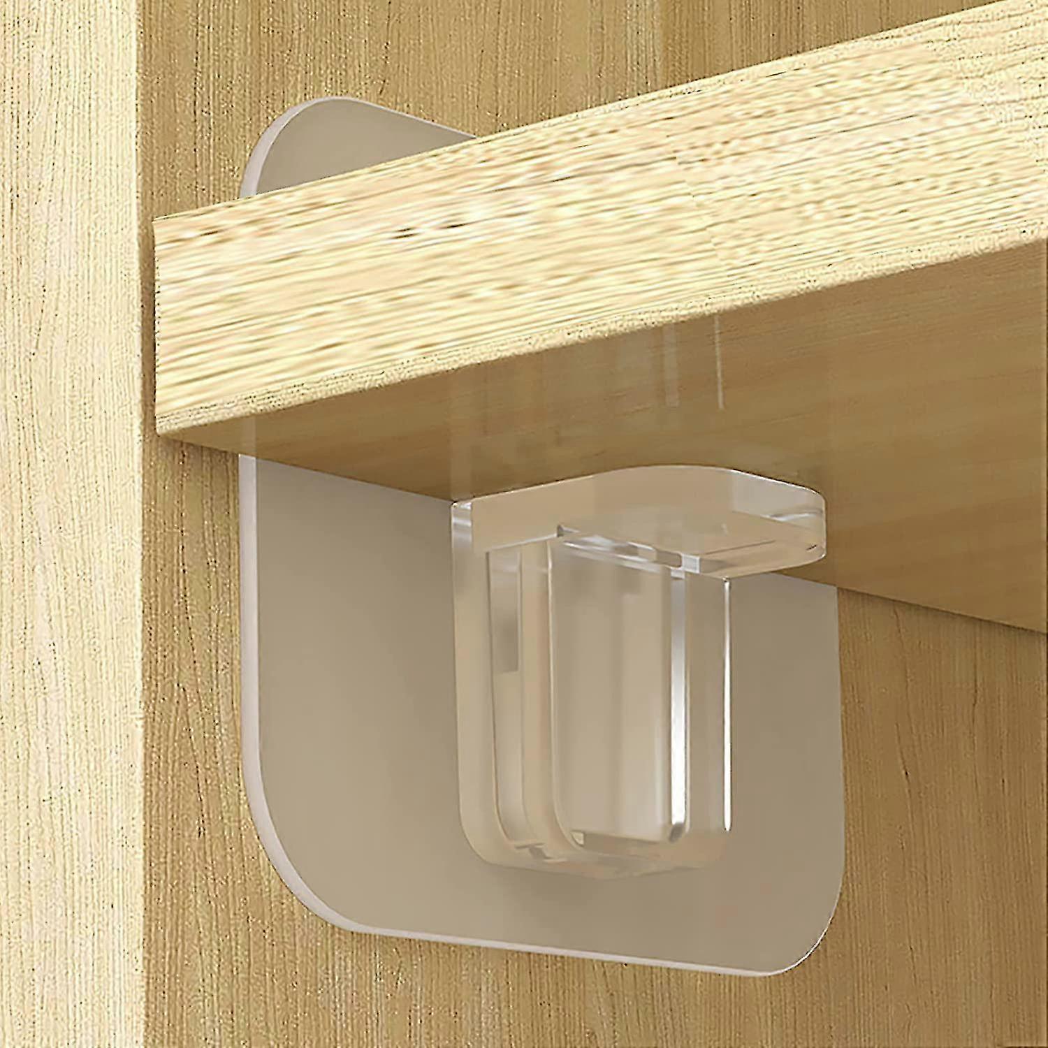 20 Pcs Adhesive Shelf Bracket, No Drill Shelf Support Pegs Adhesive Shelf Clips Cabinet