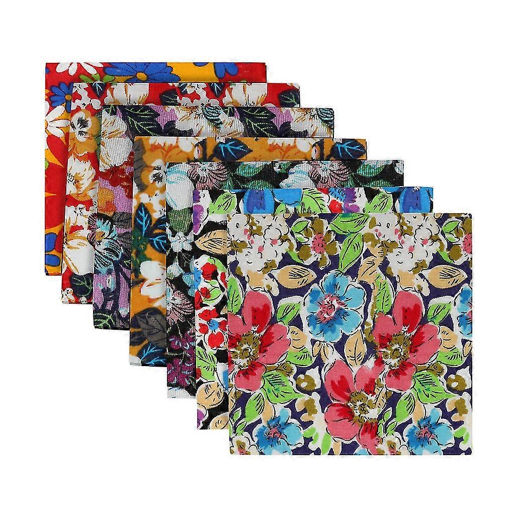 7pcs Cotton Craft Fabric Bundle Patchwork Squares Quilting Sewing Patchwork Diy