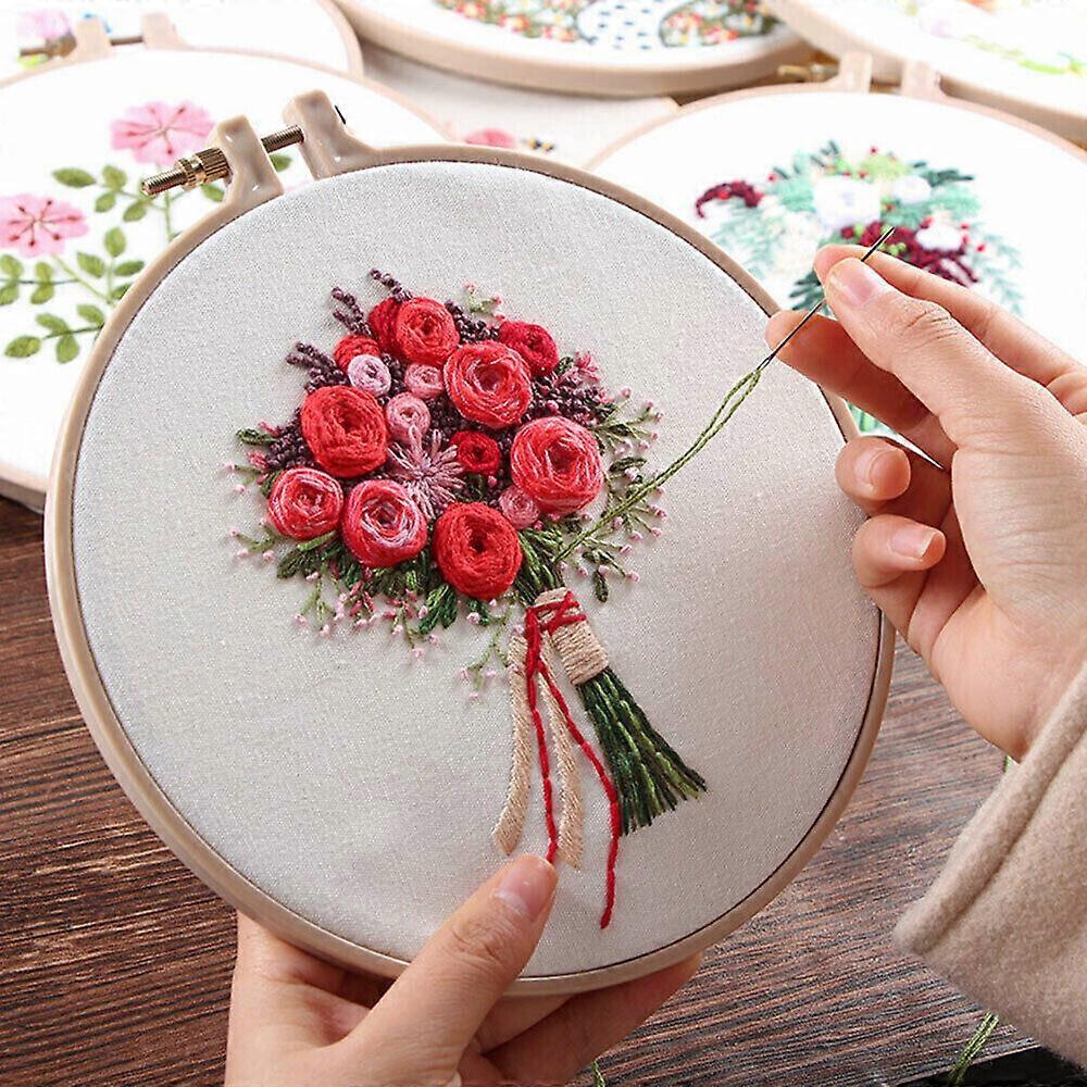 DIY Embroidery Starter Kit With Pattern Cross Stitch.Flower.Needlework Kits