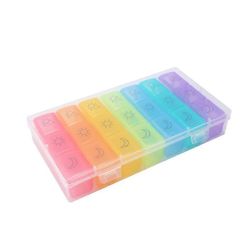 Weekly Pill Organizer 3 Times A Day, Travel Friendly Pill Box 7 Day With Large Compartments And Sturdy Design