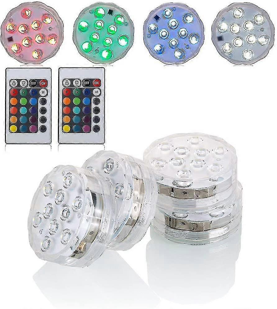 Waterproof Led Light 2.7&quot; Submersible Rgb Multicolors Led Coaster Lights With Remote Control