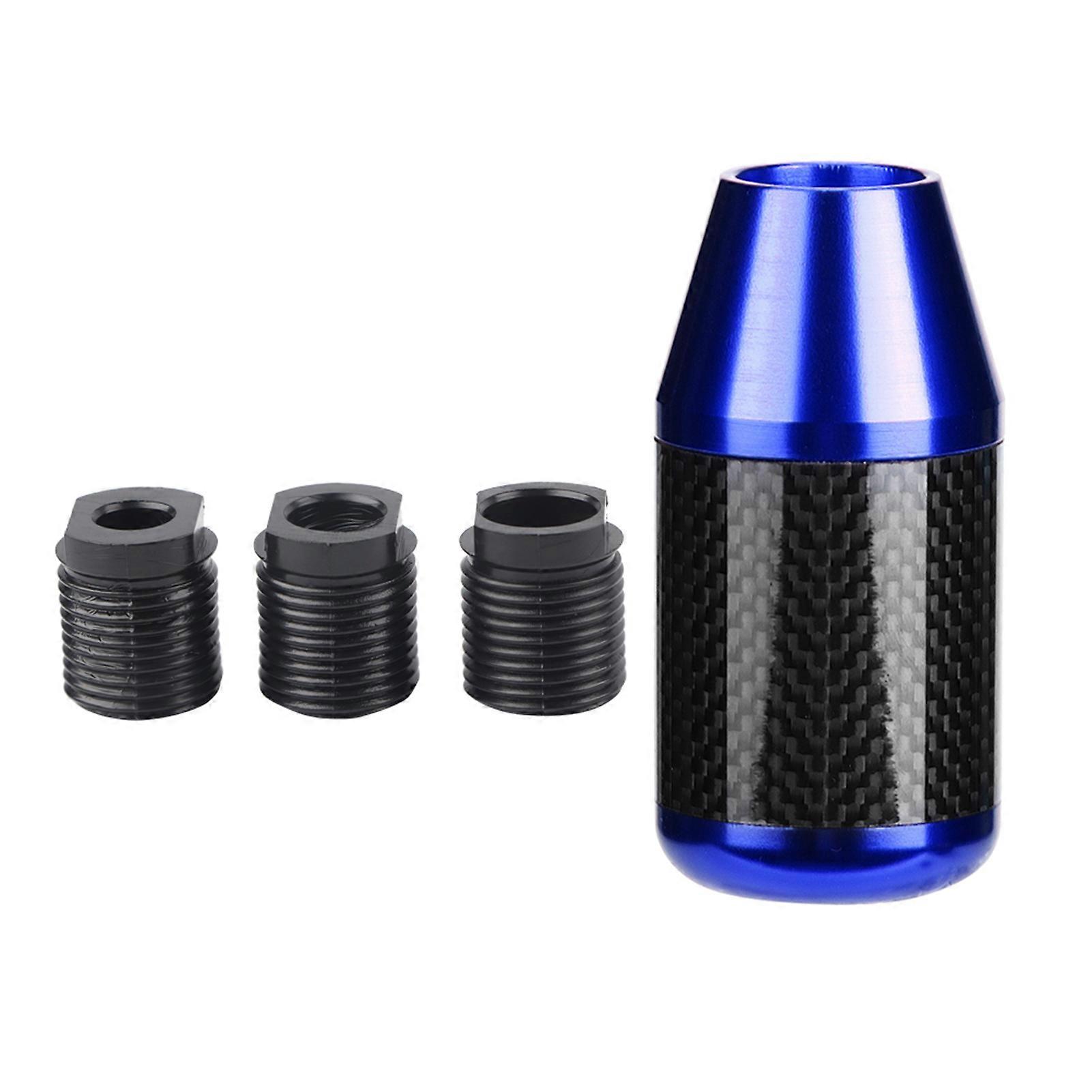 Universal Carbon Fiber Automatic Wave Stick Head Shift Knob Modification Accessory(Blue)