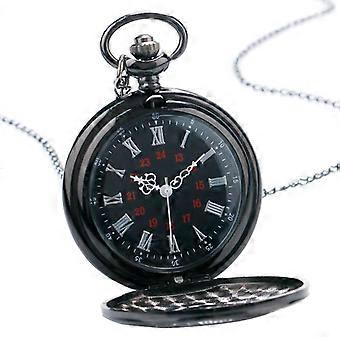 Vintage numeri romani scala quarzo orologio da tasca con catena