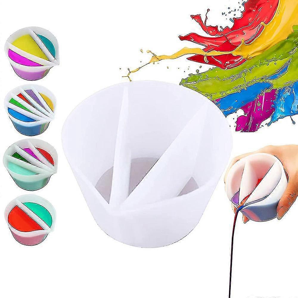 Reusable 3 Channels Split Color Mixing Cups For Paints, Resin Pouring Painting Tools Diy Making Dra