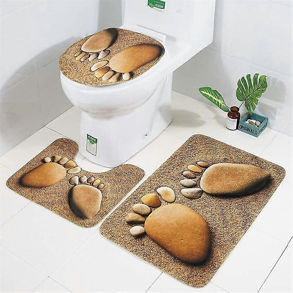 3 Parça Banyo Duş Paspası Seti + Ayak Banyo Paspasları Paspasları + Klozet Kapağı