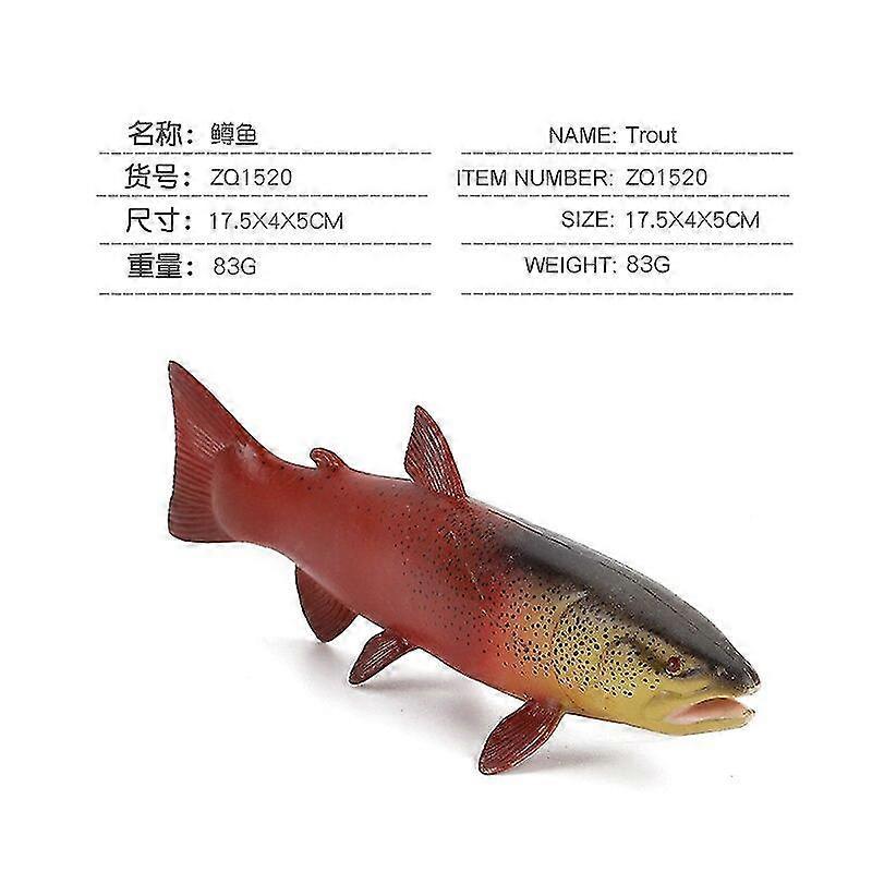 Barnas kognitive simulering Ocean Fish Trout Tunfisk Laks Fisk Wolf Fish Model Dekorasjon Leker