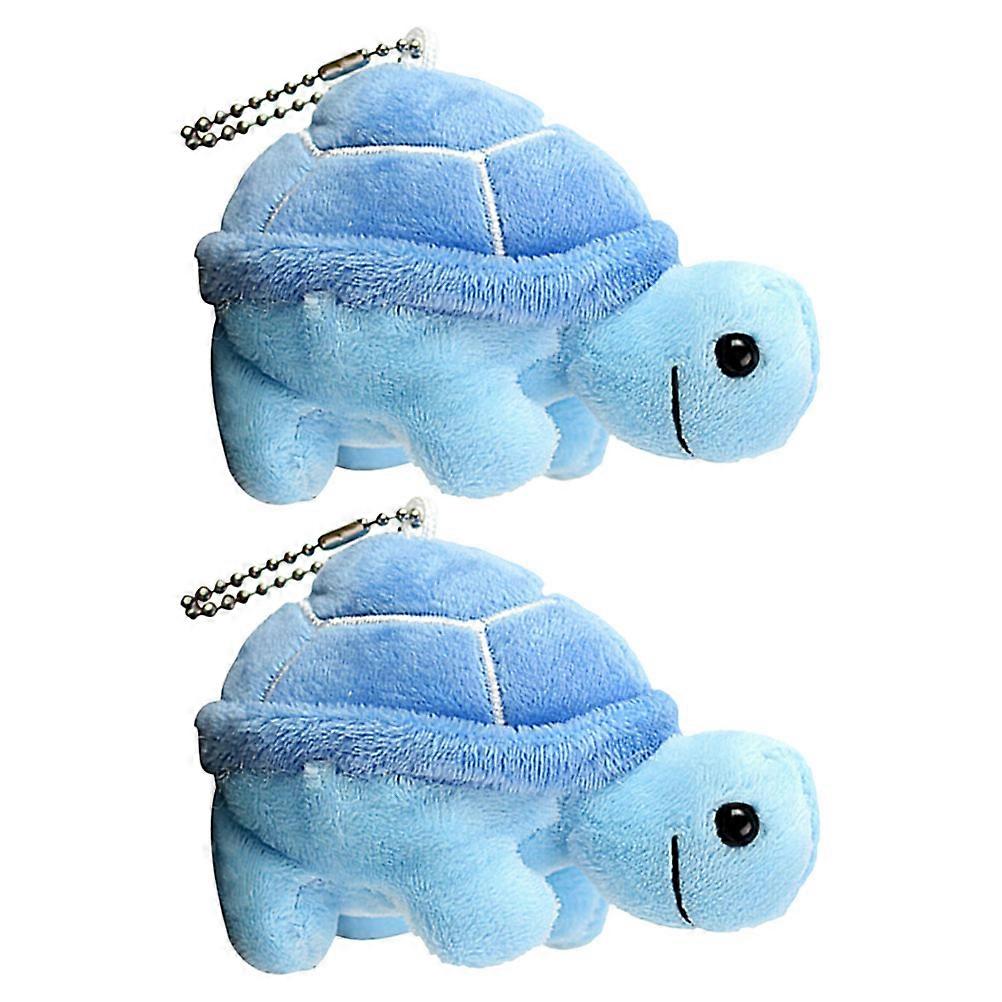 2pcs Plush Turtle with Chains Stuffed Turtle Pendant Key Chain Backpack Hanging decor