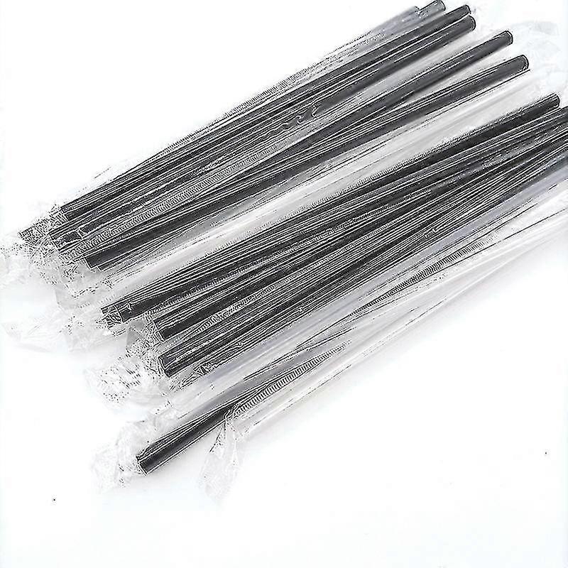 500pcs Perlmilchtee 8mm dicke Strohhalme einzeln verpackt transparente schwarze Plastikstrohhalme