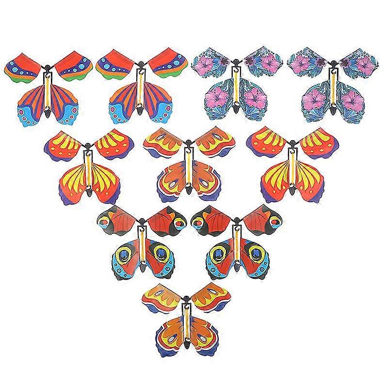 10 X Magic Butterfly Flying Butterfly With Card Toy With Empty Hands