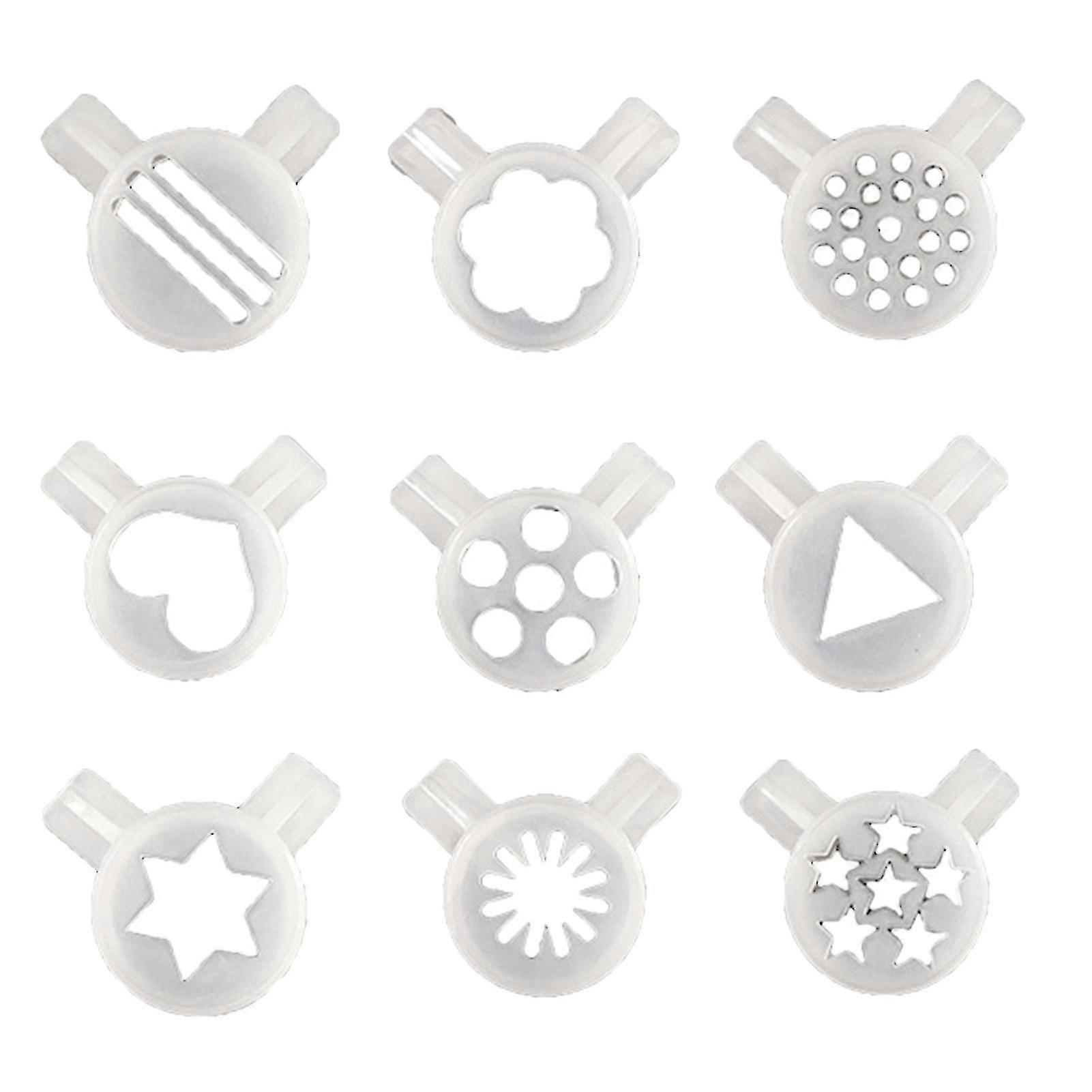 9pcs 32mm Icing Nozzle Universal Easy To Clean Inner Diameter 29mm Diverse Patterns Ice Cream Machine Part Bar Tools