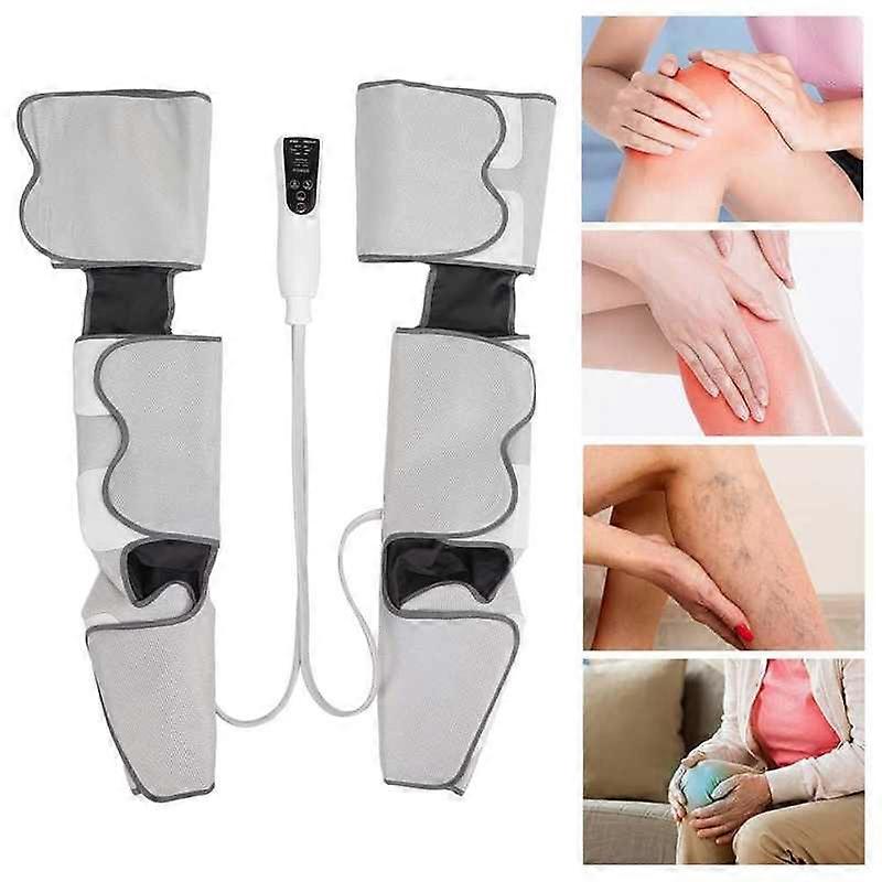 Riscaldamento del massaggiatore per gambe a compressione d'aria per la circolazione del piede e della coscia del polpaccio con controller portatile per alleviare il dolore e il rilassamento muscolare