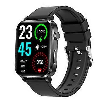 1,7-Zoll-Smartwatch, Herzfrequenz, Körpertemperatur, Blutsauerstoff, Blutdrucküberwachung, Schrittzähler, intelligentes Armband, Sportuhr, schwarzes Klebeband