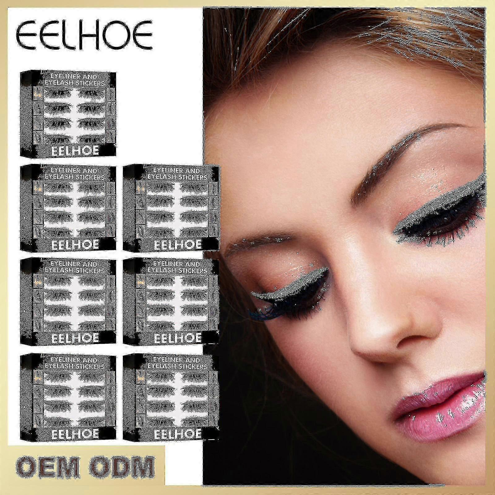 Itseliimautuva ripsitarra 7-värinen glitter eyeliner Liimaton itseliimautuva tekoripsien silmämeikkitarra Pu