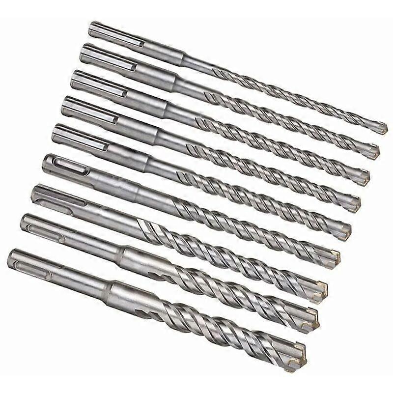 SDS Plus Concrete Drill Bit Concrete Manufacturing Drill Bit 5mm-16mm x 160mm Concrete Drill Bit Set Perforator Drill Bits with 4 Cutting Edges for Co