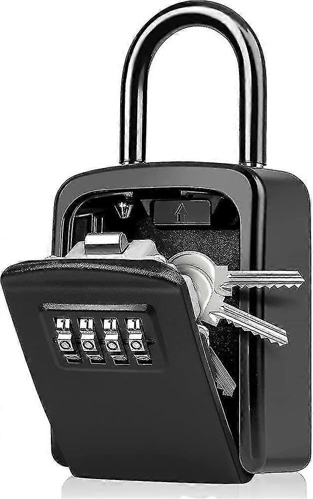 Key Safe Box, 4 Digit Combination Key Lock Box With Removable Hook Resettable Ha