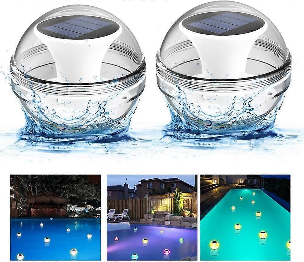 2PCS Floating Pool Light, Floating Pool Light with 3 Modes, IP65 Waterproof, Above Ground Pool Light for Spa Pool Garden Party
