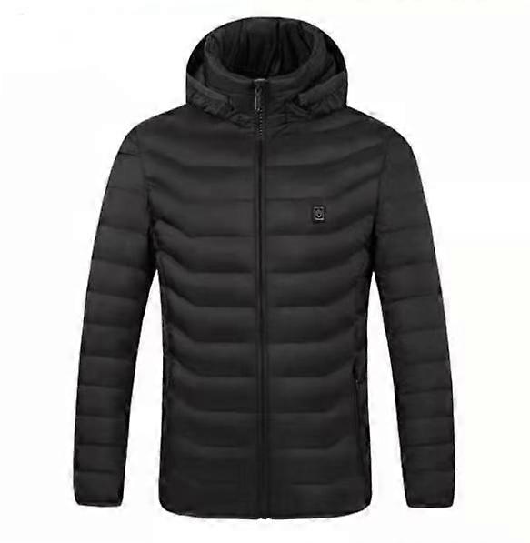 Men's 4 Zone Heated Down Jacket Coat with Detachable Hood