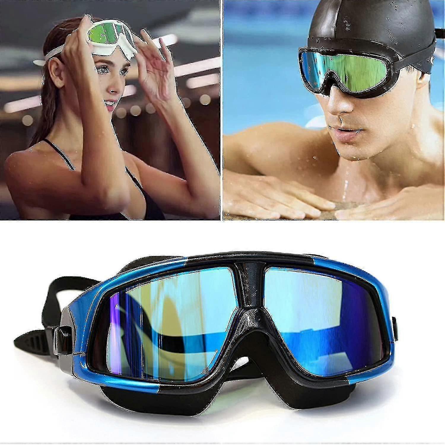 Swimming Goggles, Adult Swimming Goggles With Uv And Anti Fog , Anti Slip Easy To Adj Comfortable Silic Goggles