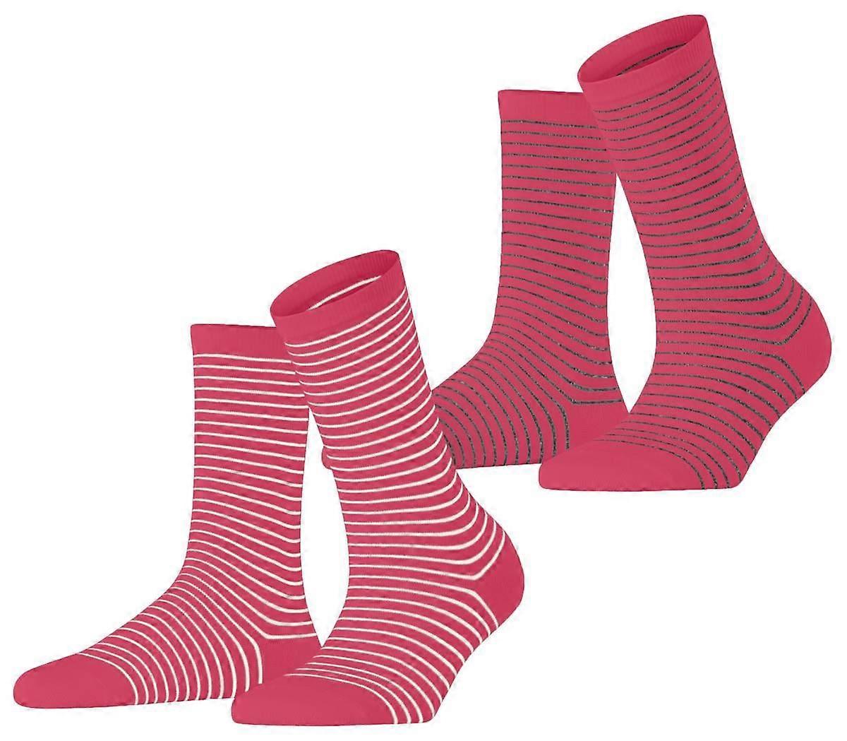 Esprit Fine Line 2 Pack Socks - Pink