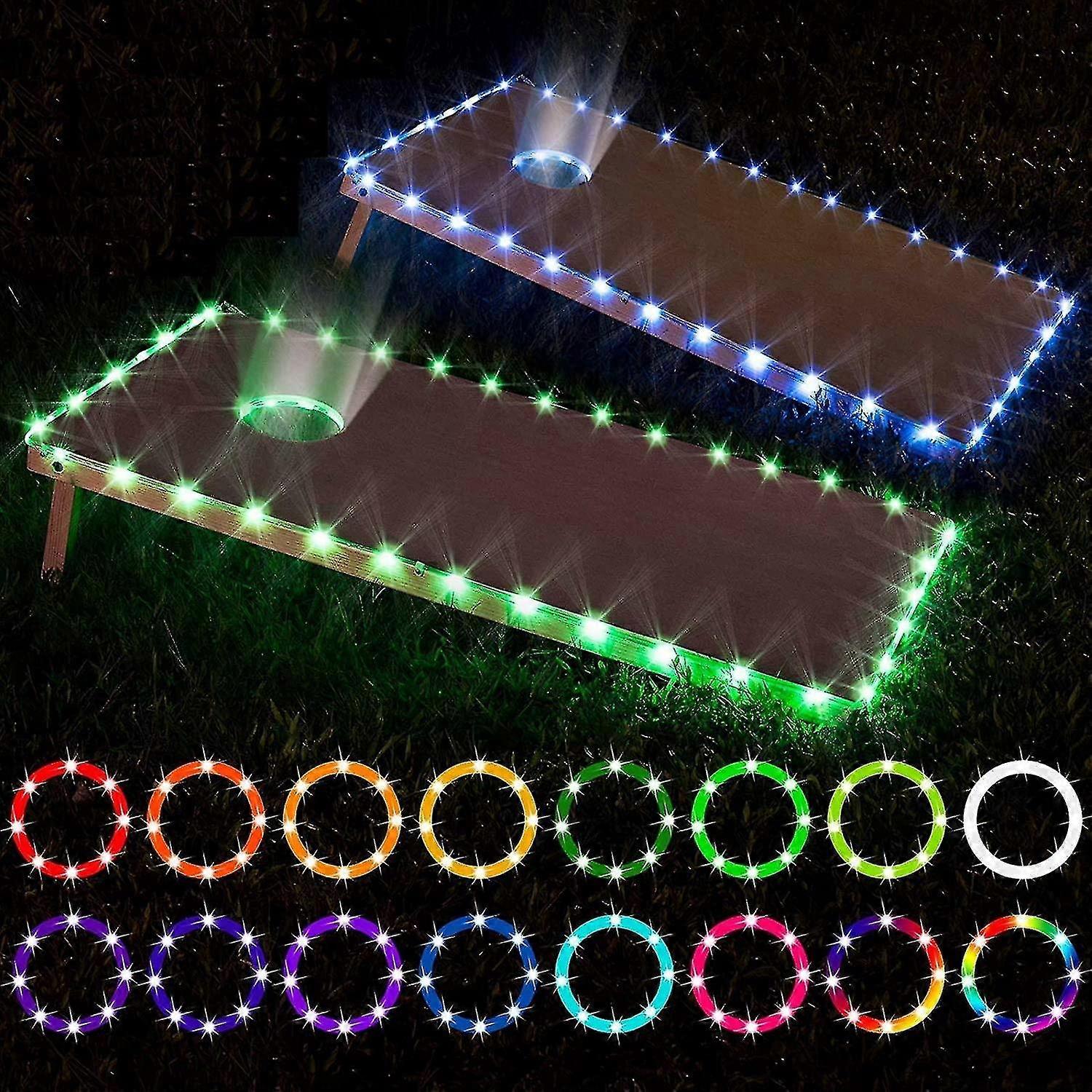 Luci a LED Cornhole, bordo del bordo del bordo del cornhole del telecomando e anello a led L-